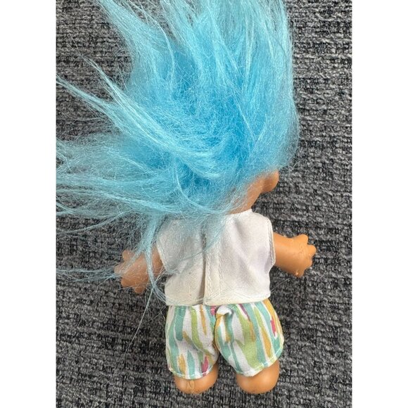 Vintage Troll Doll Set Of 5 With Blue Hair Pink Outfit & Assorted Styles - Picture 16 of 16